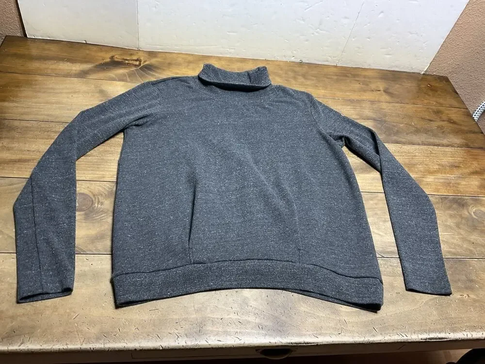 Alo Yoga Haze Funnel Neck Pullover Sweatshirt Gray Athleisure Athletic Womens L